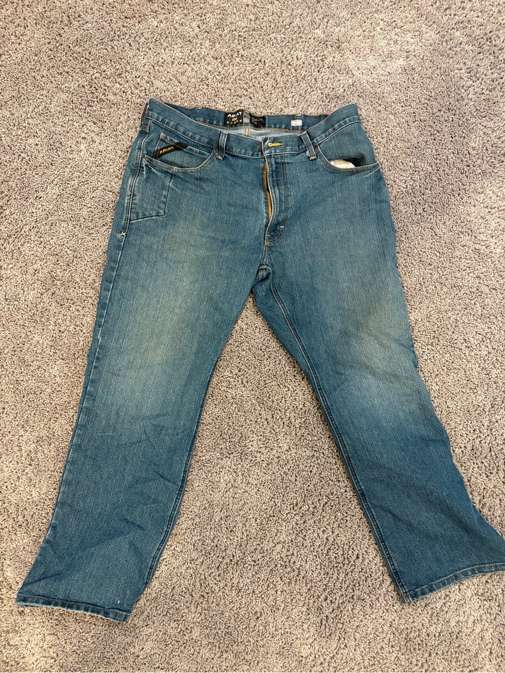 Men's Ariat Blue Denim Jeans - Classic Straight Fit 34/30